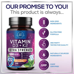 Hello Lovely! dosis diaria para vitamina D3 K2 5000 UI