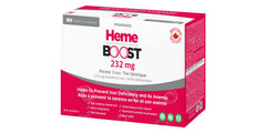 Hemeboost iron tablets: bottle pouring shows easy intake and high absorption.