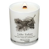Hemlock Park travel-inspired passport candle with crackling wood wick for cozy ambiance