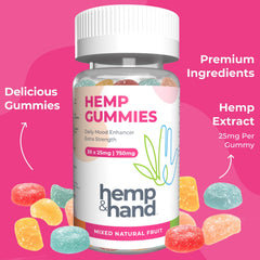 Hemp & Hand Hemp Gummies 750mg pineapple jar showcases natural flavors and premium quality
