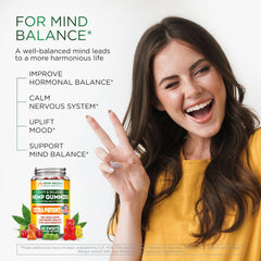 HEMPBRIDGE gummies texture close-up showing soft, fruity bite.