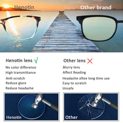 Henotin gafas ligeras, montura delgada para uso prolongado.