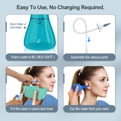 Heoneki diseño con boquillas duales facilita limpieza suave y precisa.