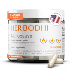 Her Bodhi MENO bottle front view for menopause support and daily balance.