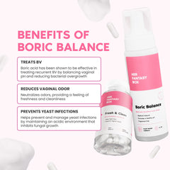 Her Fantasy Box Boric Balance Yoni Foam Wash pump for easy dispensing and gentle use.