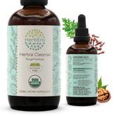 HerbEra Herbal Cleanse bottle front showing clean, organic blend for daily support