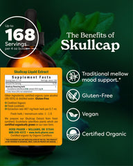 Herb Pharm Skullcap liquid extract pour demonstrates easy dosing in daily routine