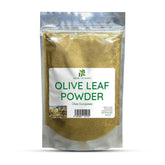 Herb To Body olive leaf powder in a 4oz pouch for tea and blends.