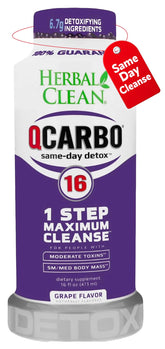 Herbal Clean Qcarbo16 grape bottle ready for a refreshing detox and hydration.