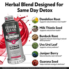 Milk thistle visible on Herbal Clean Eliminex label emphasizes natural detox ingredients.