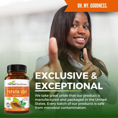 Herbal Goodness USA-made box and label signaling quality manufacturing