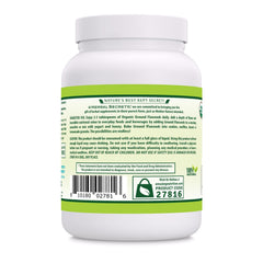 Herbal Secrets ground flaxseed powder texture close-up, fiber-rich vegan source