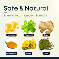 Herbal Tea Therapy BREATHE 8-IN-1 thyme and peppermint ingredients close-up