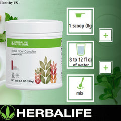 Herbalife Active Fiber Complex bottle shown with a cup for easy mixing.
