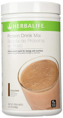 Herbalife Protein Drink Mix Chocolate canister front view with brand logo and label.