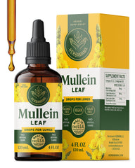 HERBAMAMA Mullein Drops bottle supports daily respiratory wellness with herbal extracts