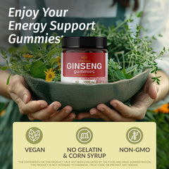 Herbamama Panax Ginseng Gummies strawberry chew close-up highlighting fruity flavor and chewability