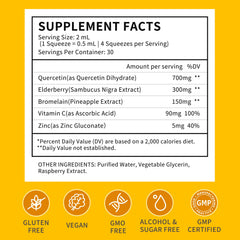 Herbance quercetin bromelain liquid drops bottle for convenient daily dosing