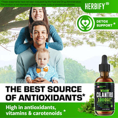 Label on HERBIFY Cilantro Tincture highlighting Made in USA