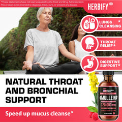 HERBIFY Mullein Drops bottle-label detail communicates USA-made quality and care.