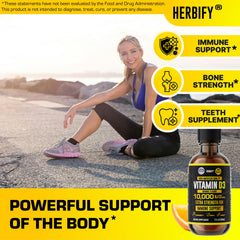 Label detail highlights 10000 IU Vitamin D3 on HERBIFY.