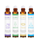 HERBROMAS Aromatherapy Oils Roller Set bottle close-up for easy at-home relaxation.