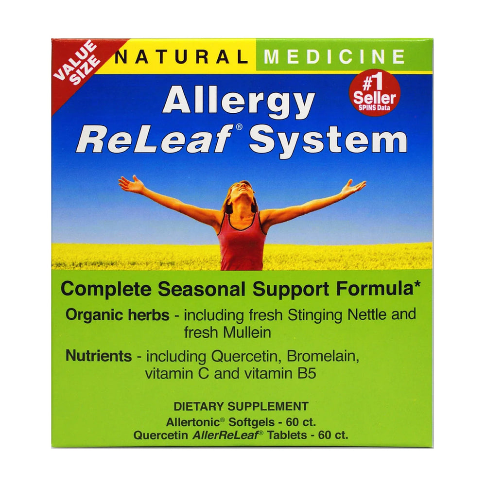 Herbs Etc. Allergy ReLeaf System softgels bottle for daily seasonal comfort and convenient dosing.