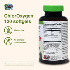 Herbs Etc. ChlorOxygen label closeup highlights European fescue-derived chlorophyll.