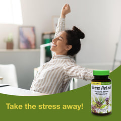 Herbs Etc Stress ReLeaf contains Ashwagandha root in a softgel capsule.