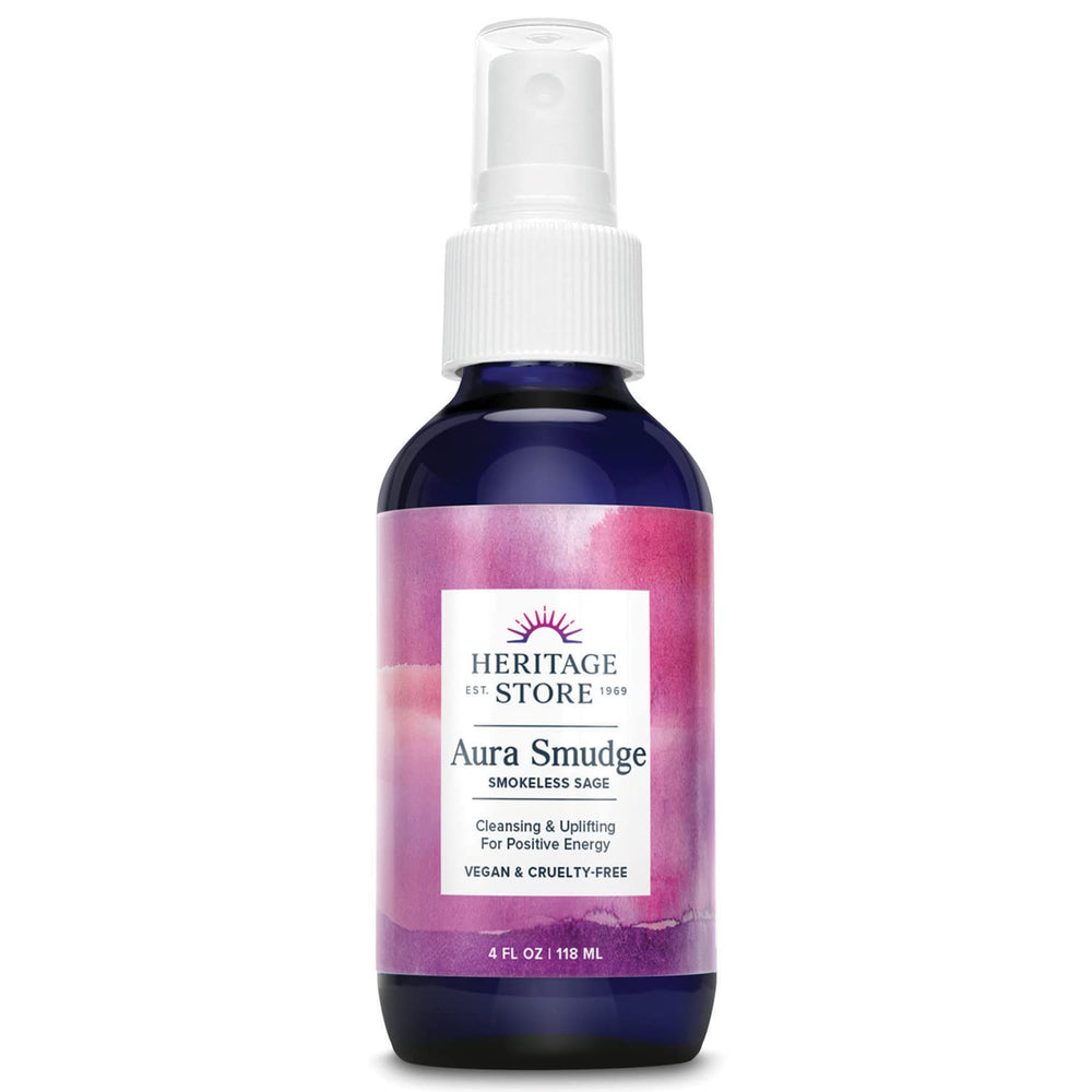 Heritage Store Aura Smudge sage spray bottle for cleansing spaces and uplifting energy
