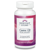 HERITAGE STORE Castor Oil Supplement 725mg bottle for easy daily cleansing.