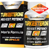 Herodianow testosterone bottle front view highlighting 120 capsules for daily use