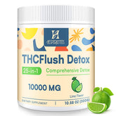 Hesperilyntis Detox Powder bottle and glass for daily use.