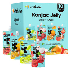 Hethstia Konjac Jelly Lychee Pack: gluten-free, low-calorie snack on the go