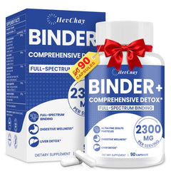 HevChay detox binder ingredients close-up showing comprehensive toxin binding support