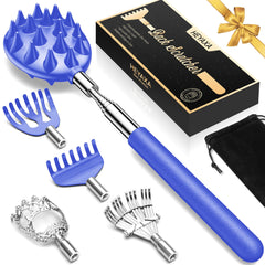 HEYAXA telescoping back scratcher extends reach for neck and back relief.