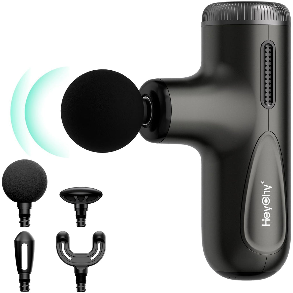 HEYCHY Super Mini Massage Gun with compact design for portable recovery on the go.