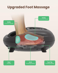 Heycool foot massager shows heat levels for customizable warmth during sessions.