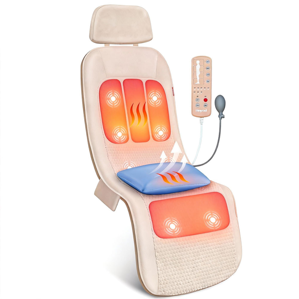 Heycool full-body massage mat front view showing full coverage from neck to legs for relaxation