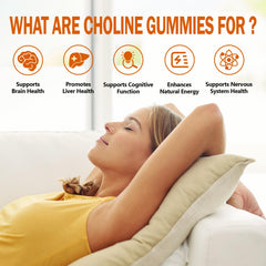 HFELIZ Choline Gummies closeup texture emphasizing citrus taste.