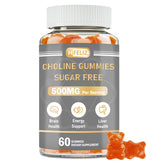 HFELIZ Choline Gummies orange flavor bottle for daily focus and energy.