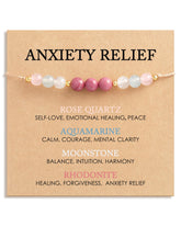 HGDEER anxiety bracelet rose quartz close-up highlighting calming energy for daily wear