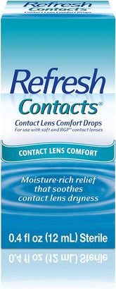 HGFLMR Refresh Contacts bottle shown for on-the-go lubrication and comfort.