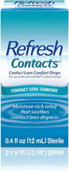 HGFLMR Refresh Contacts bottle shown for on-the-go lubrication and comfort.