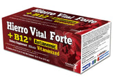 Hierro Vital Forte with B12 bottle label highlights iron-rich formula for daily energy support