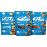 HIGHKEY sugar free cookies variety pack front view, keto friendly snacks