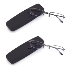 HIGHLIKE blue light reading glasses front view in black gunmetal for comfortable reading