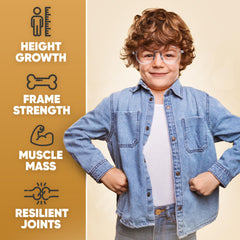 Nutrition panel on HighSpot Growth Gummies highlights calcium and K2 D3 for essential daily nutrients