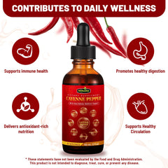 HIIHONE dropper pours Cayenne Drops into water for easy, mild daily digestive support