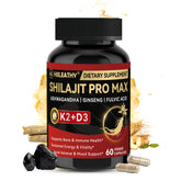 HIILEATHY Shilajit 60-capsules bottle highlights daily energy and balance.